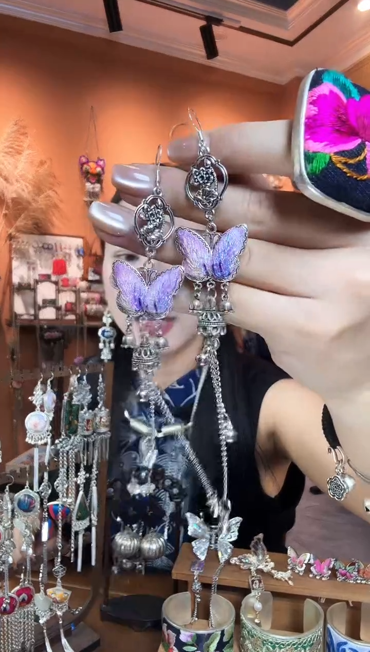 刺绣纯手工民族风耳环