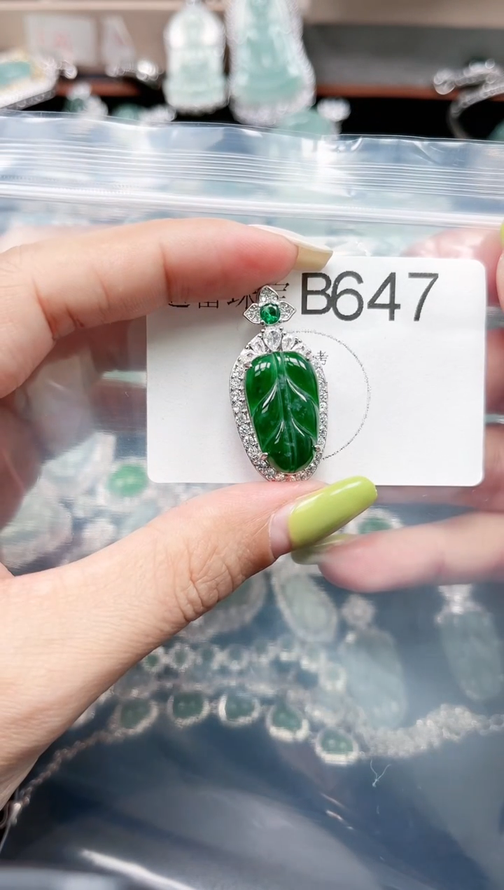 【闪购商品】翡翠颈饰未镶嵌赠皮绳647