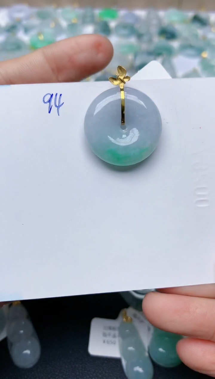 【闪购商品】翡翠颈饰18K金镶嵌天然翡翠A货    94