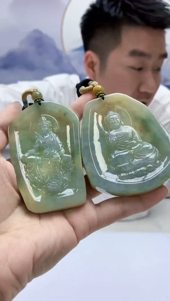 【闪购商品】定制翡翠未镶嵌5028kk-毛货挂件佛203