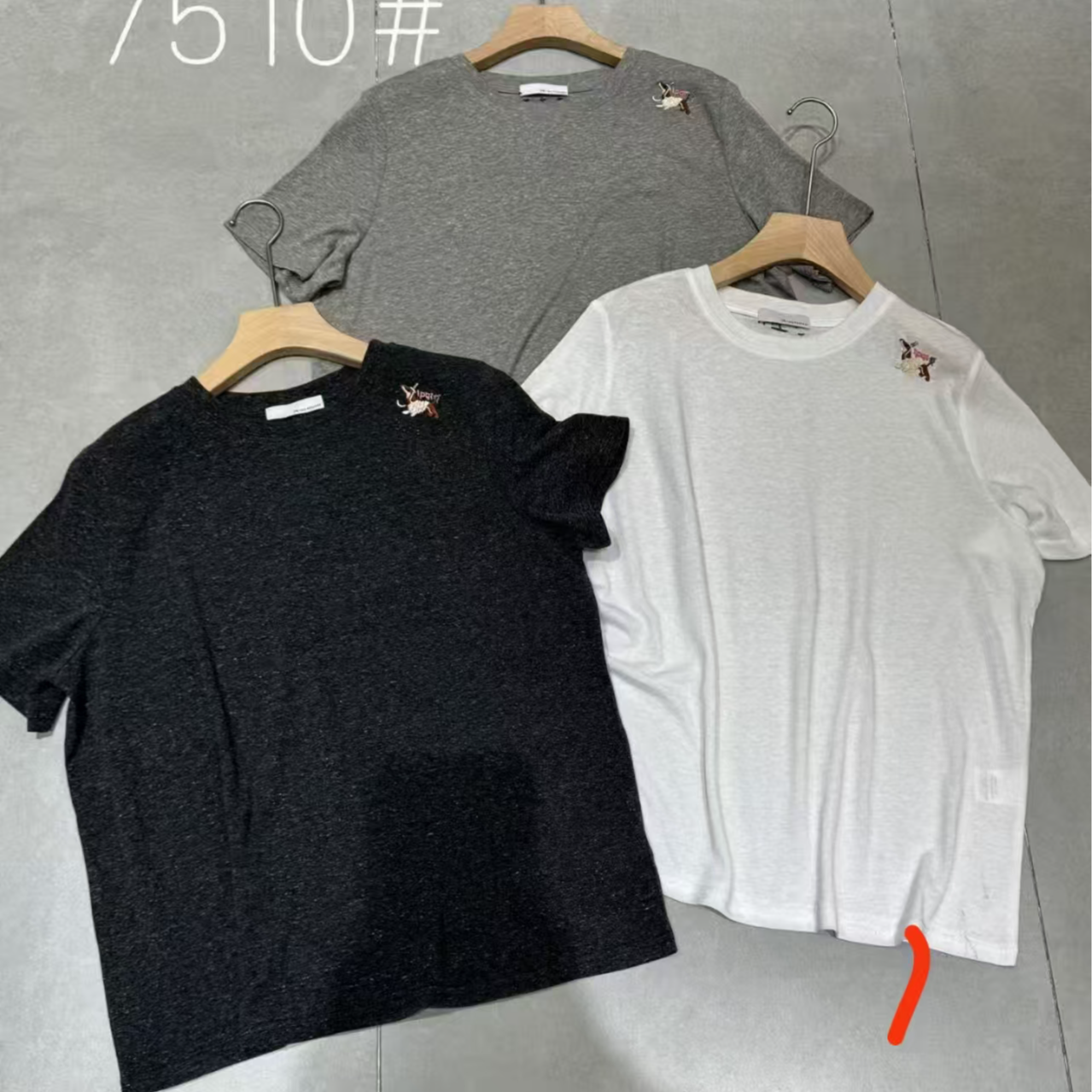 棉叙布衣分享韩夏款7510小马刺绣亚麻棉半袖