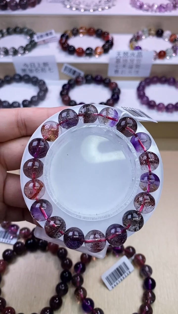 水晶手链未镶嵌黑加仑超七11m+