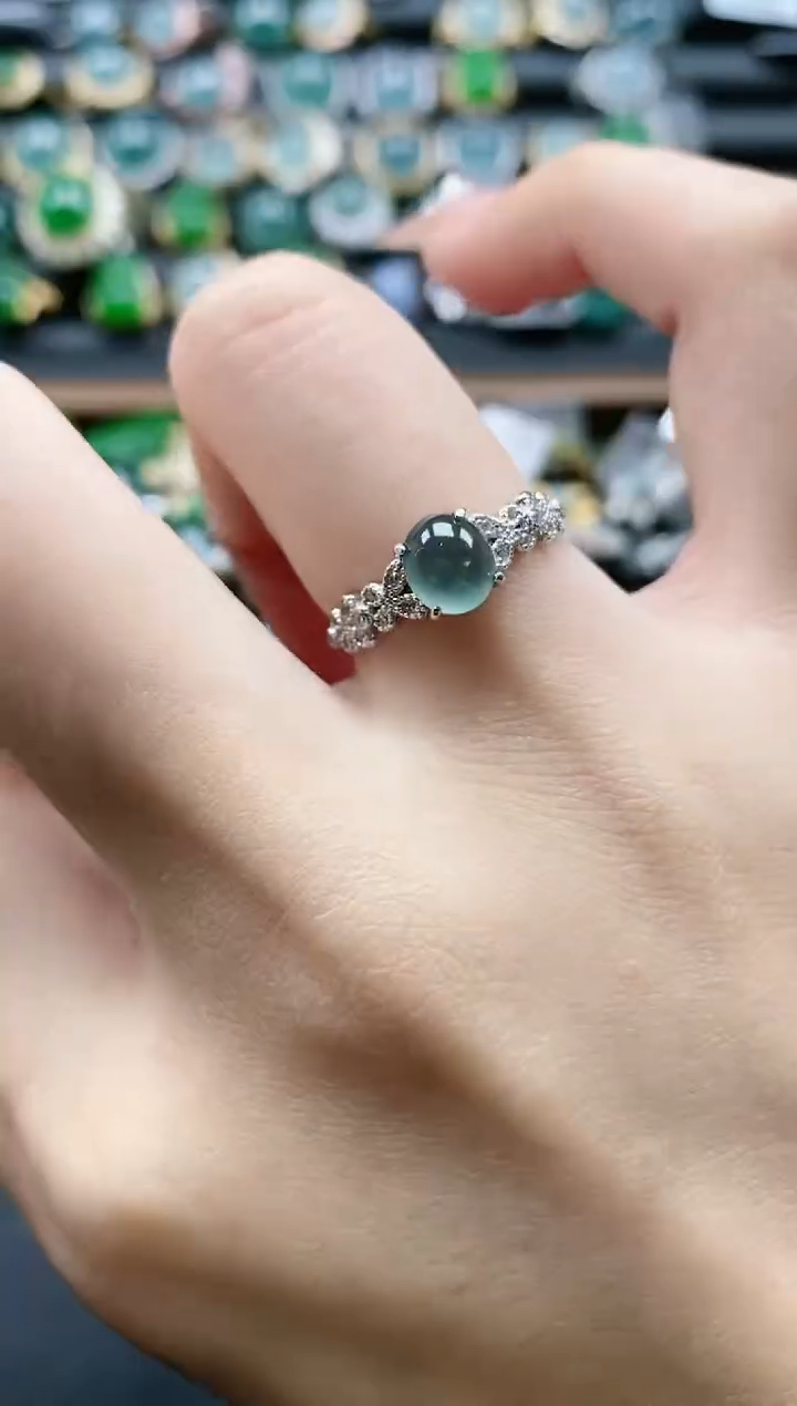 【闪购商品】翡翠戒指银S925镶嵌51511
