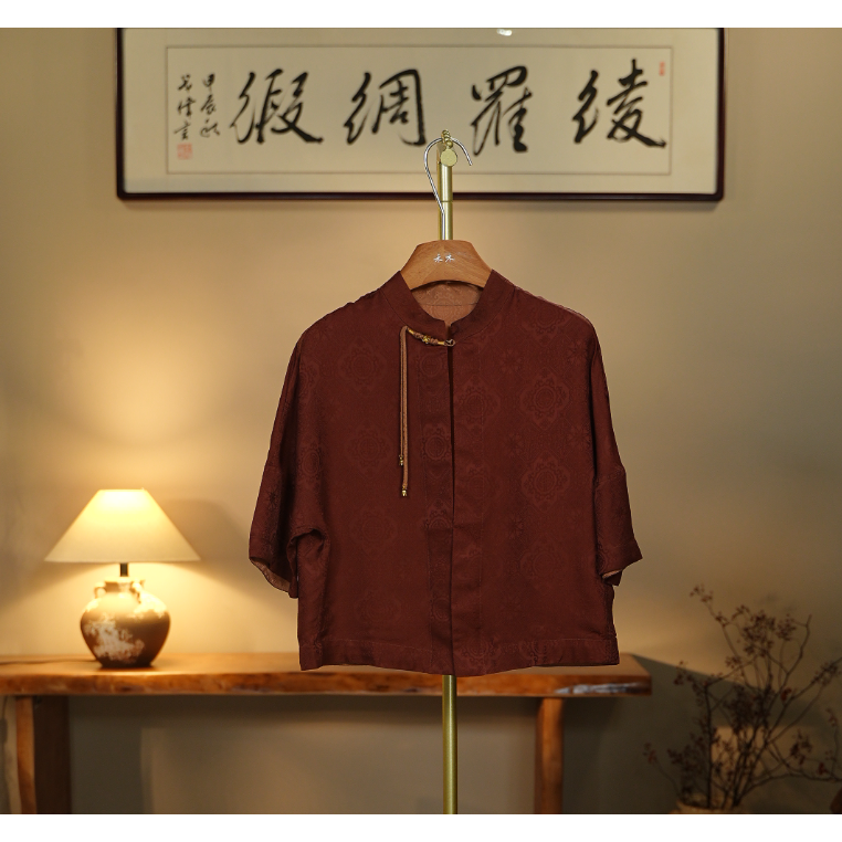 【风过无痕-香云纱衬衫】中式国风香云纱衬衫0392