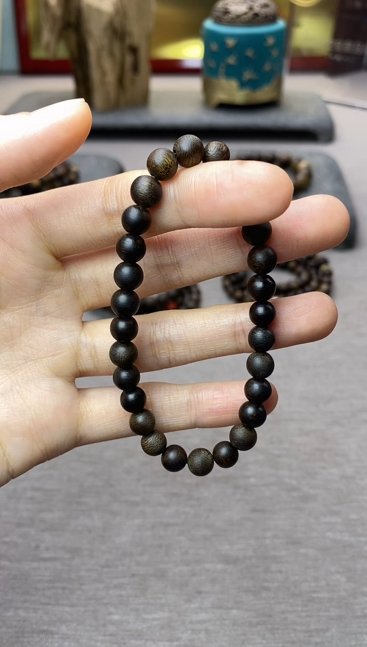 【闪购商品】沉香手串海南莺歌绿棋楠06沉水素圈单圈