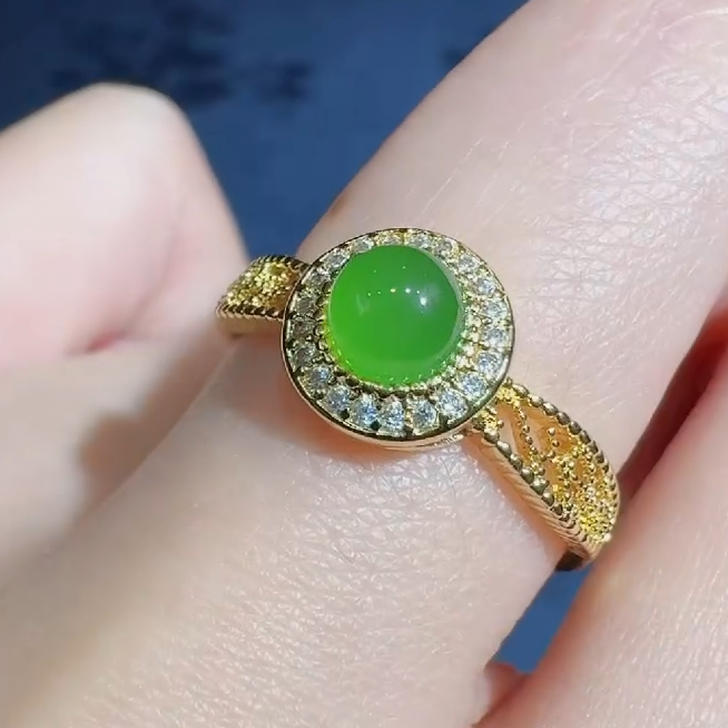 HT4441和田玉碧玉戒指