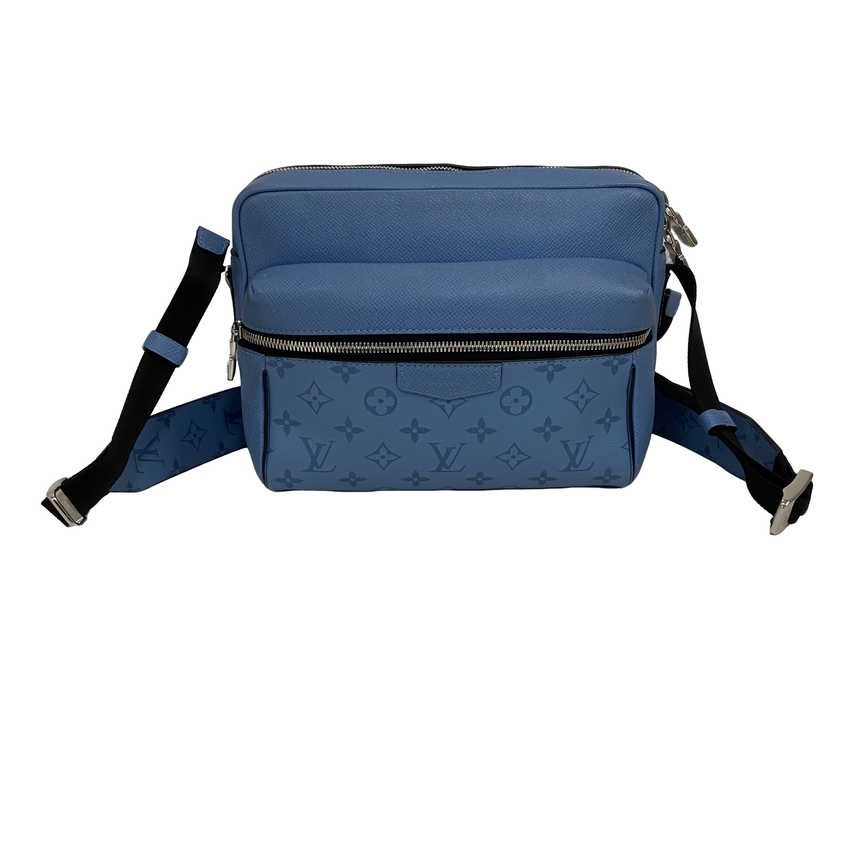95新 LouisVuitton/路易威登 男士休闲时尚蓝老花芯片款斜挎包/27