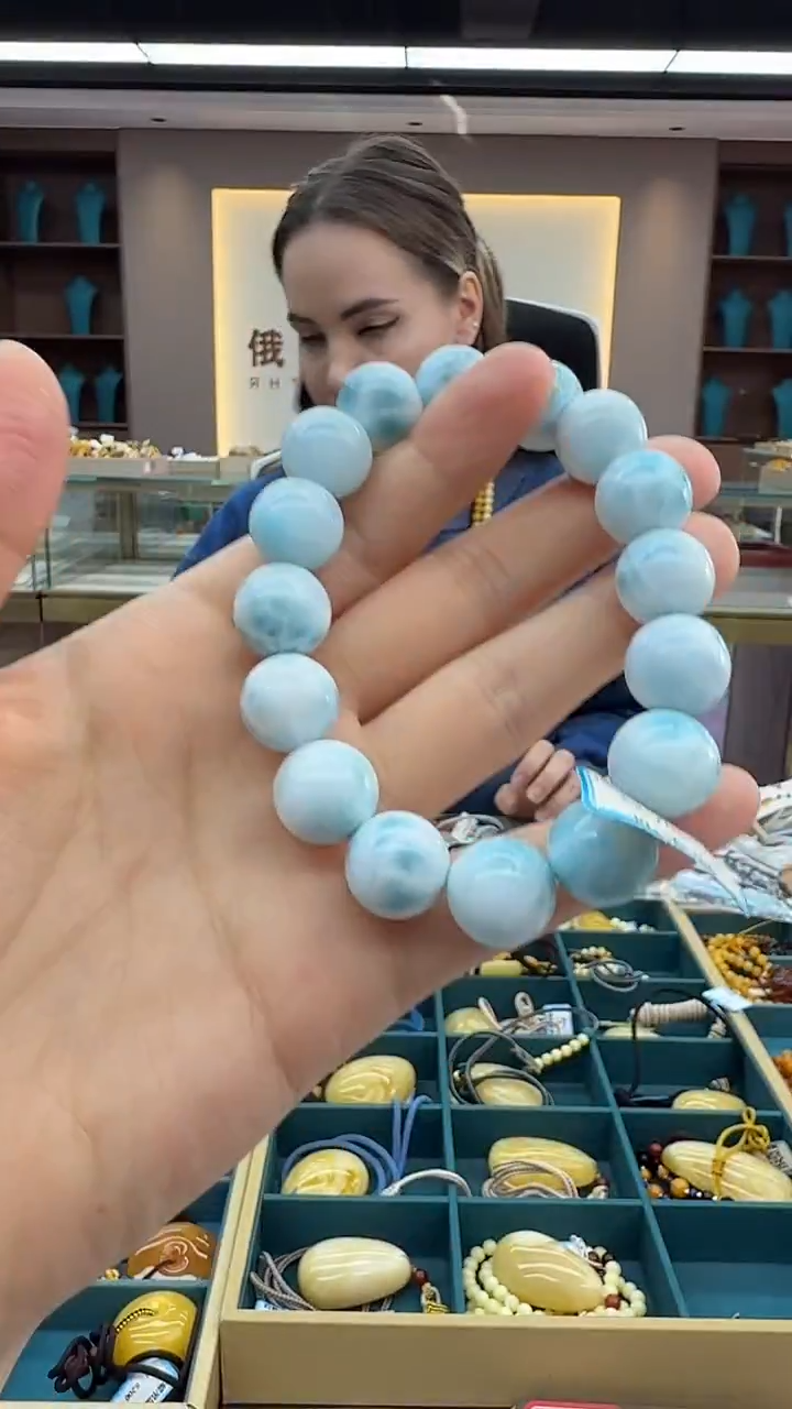 未镶嵌针钠钙石（海纹石）手链238秒拍号 假一罚三 14mm