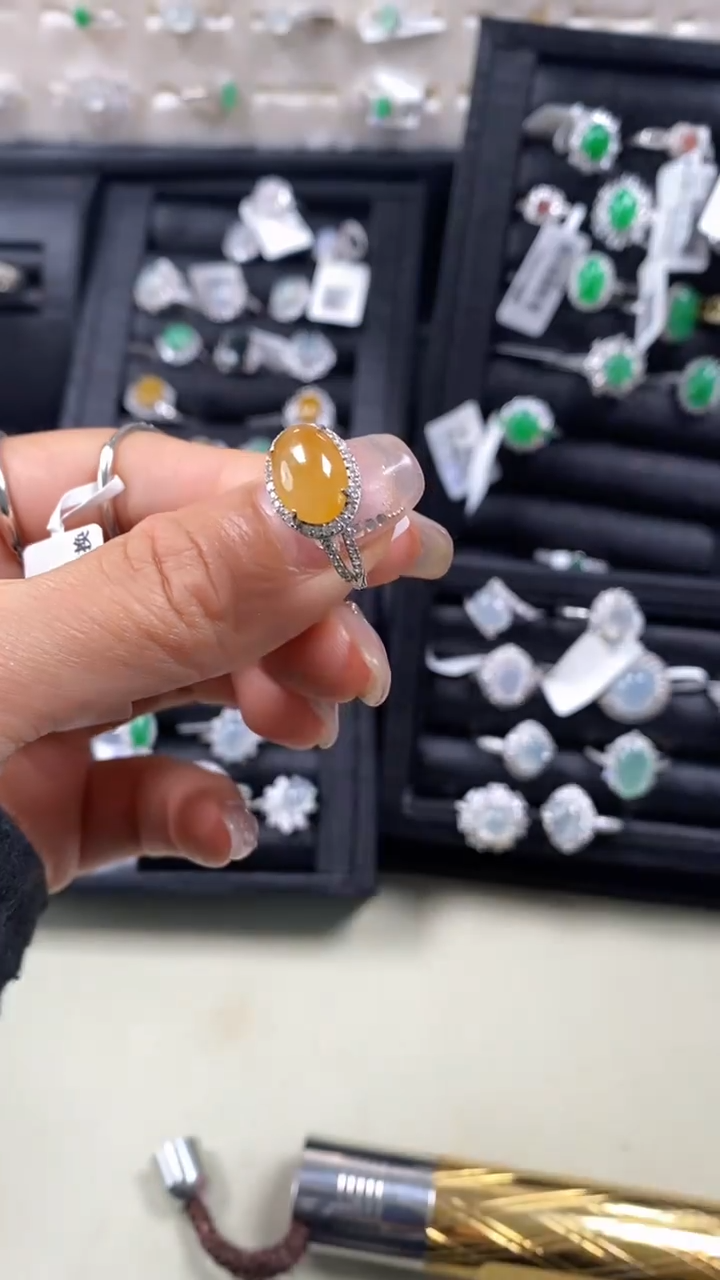 【闪购商品】翡翠戒指银S925镶嵌8991