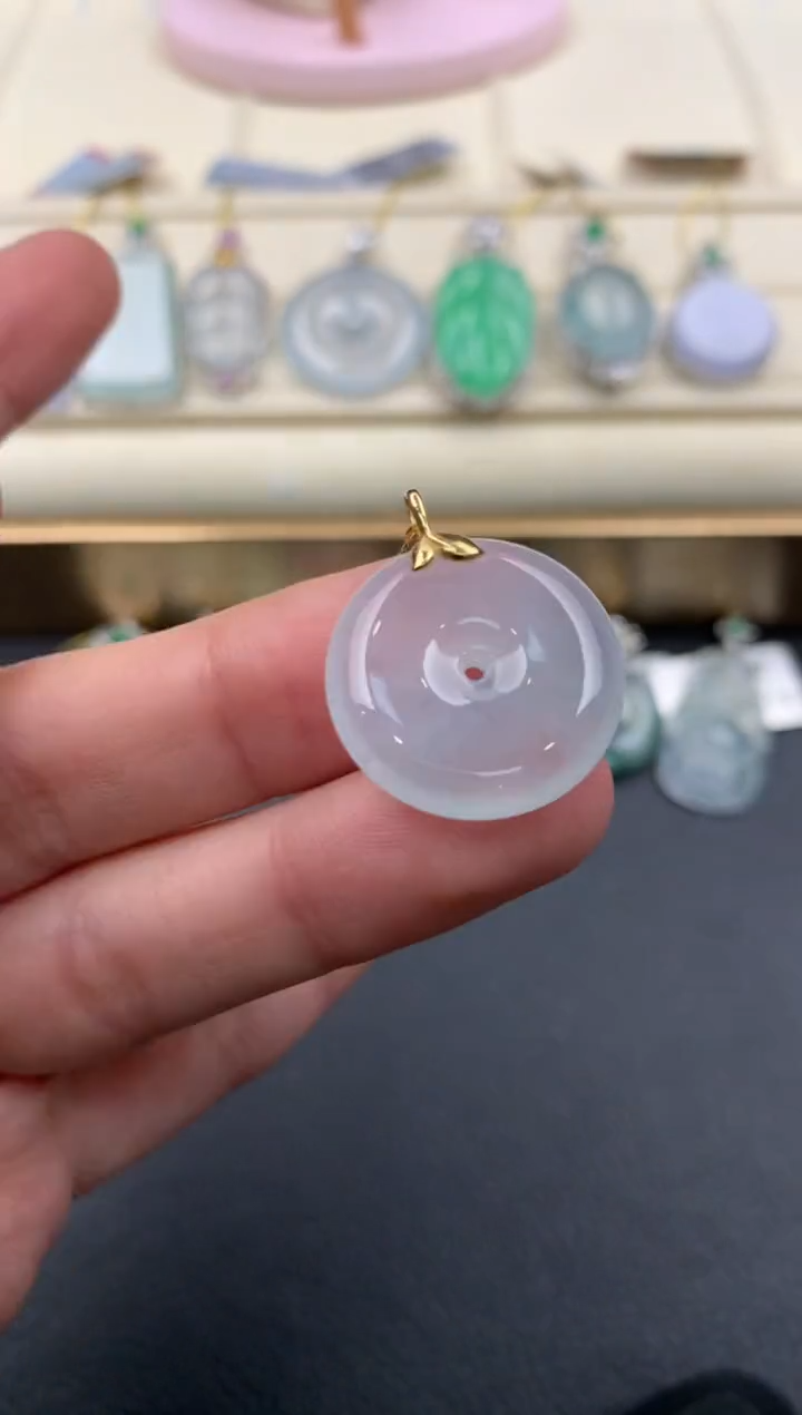 【闪购商品】翡翠颈饰18K金镶嵌A929    