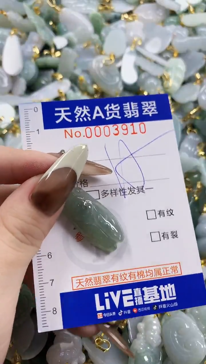 颈饰未镶嵌翡翠李*青天然A货翡翠