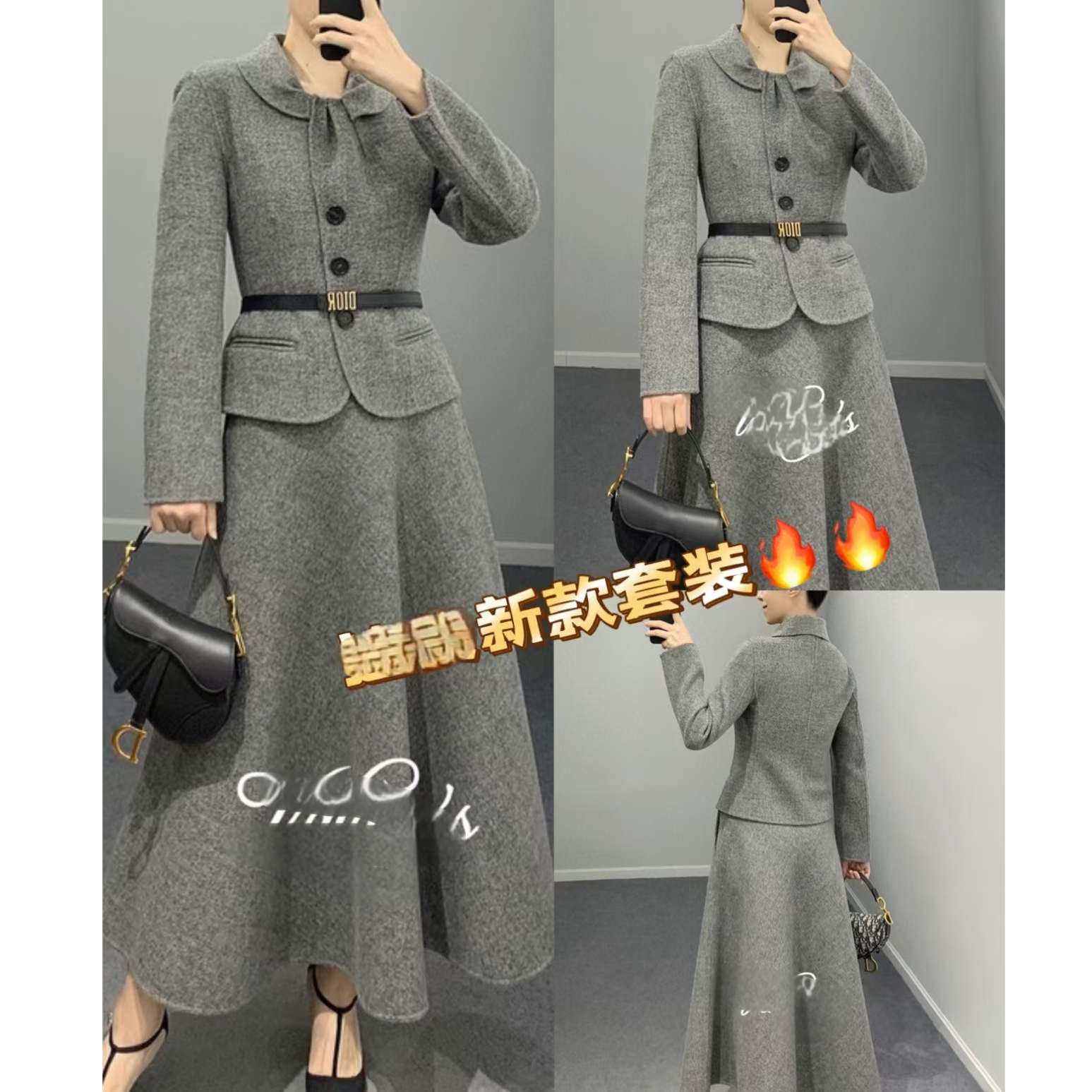 70羊毛30聚酯纤维时尚套装825105012