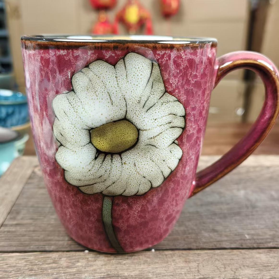 ins风高颜值喝水杯北欧复古窑变杯子咖啡杯陶瓷马克杯078