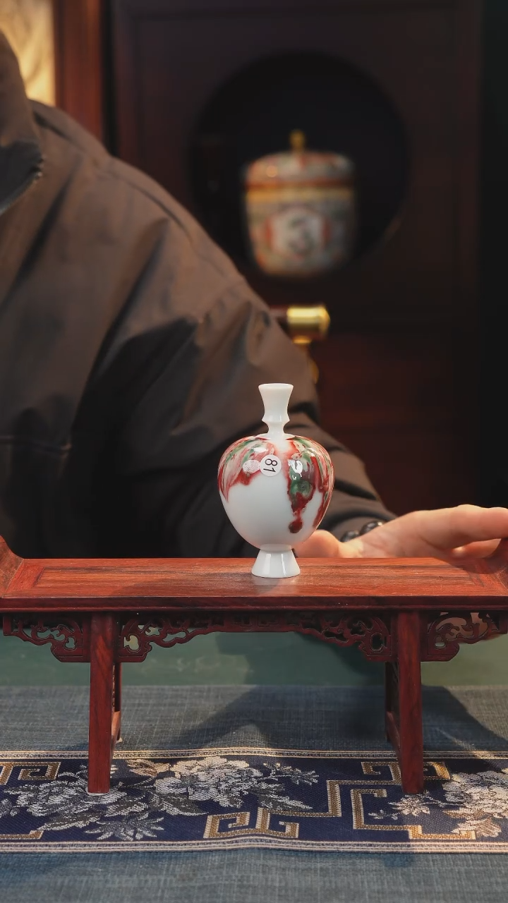 【闪购商品】摆件纯手工原创高温陶瓷〖红包翠釉里红〗