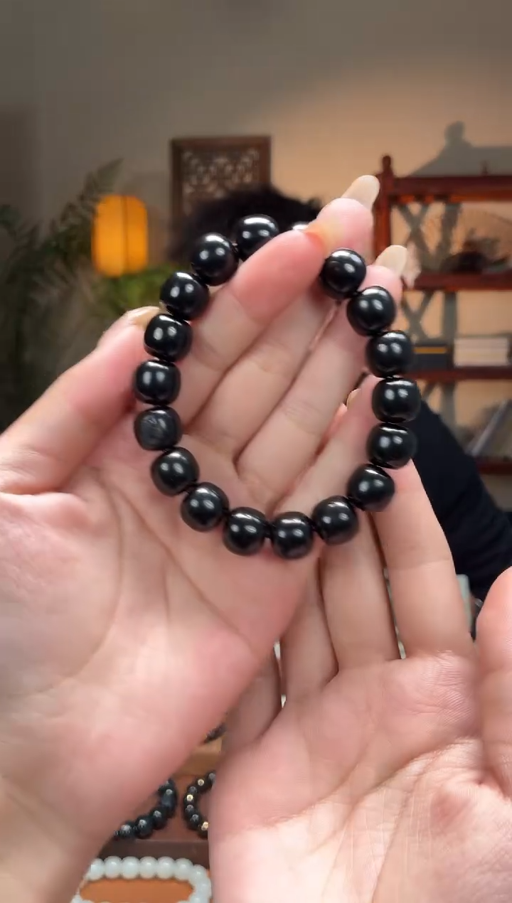 未镶嵌手串和田玉小***️墨11-12老