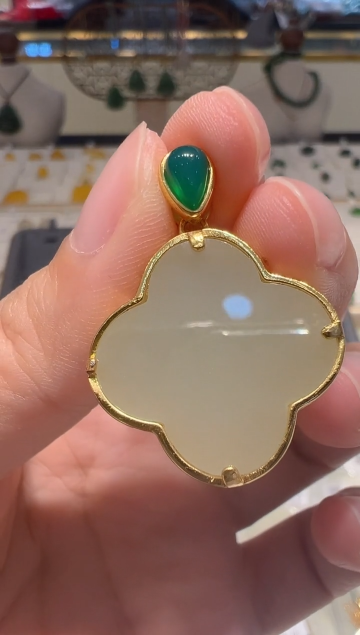 【闪购商品】和田玉颈饰银S925镶嵌11111