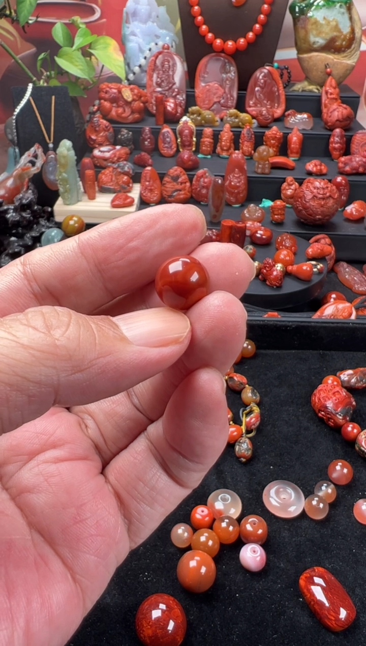 未镶嵌单珠南红玛瑙八***汤12.1mm