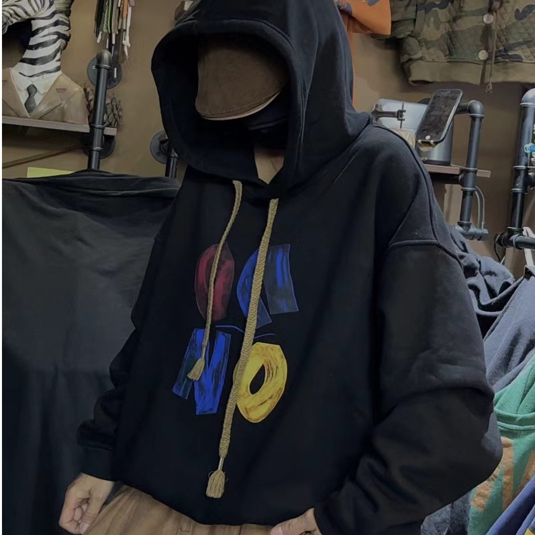 春秋美式复古连帽宽松加绒韩版秋冬