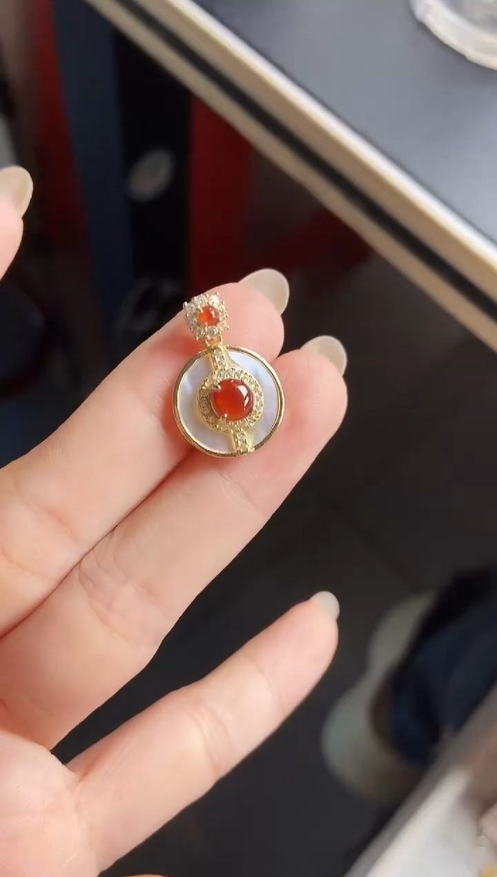 颈饰银S925镶嵌翡翠12