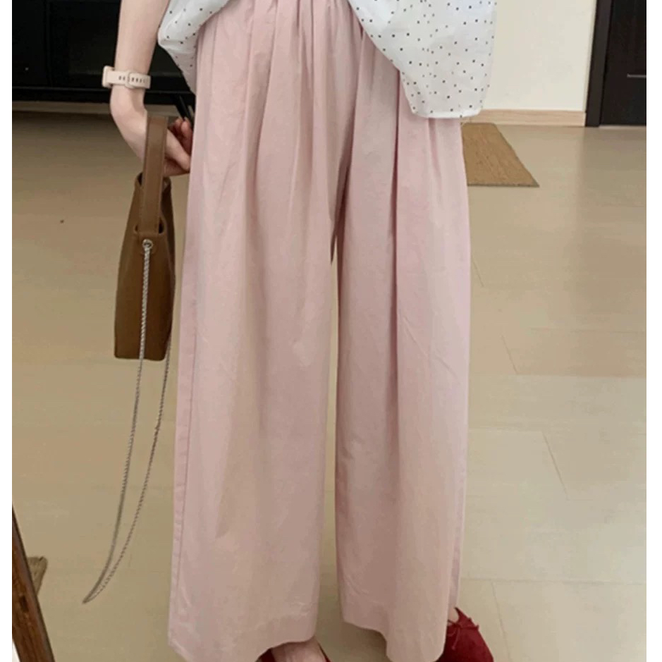 （百搭）多巴胺洗水棉纸片奶芙裤