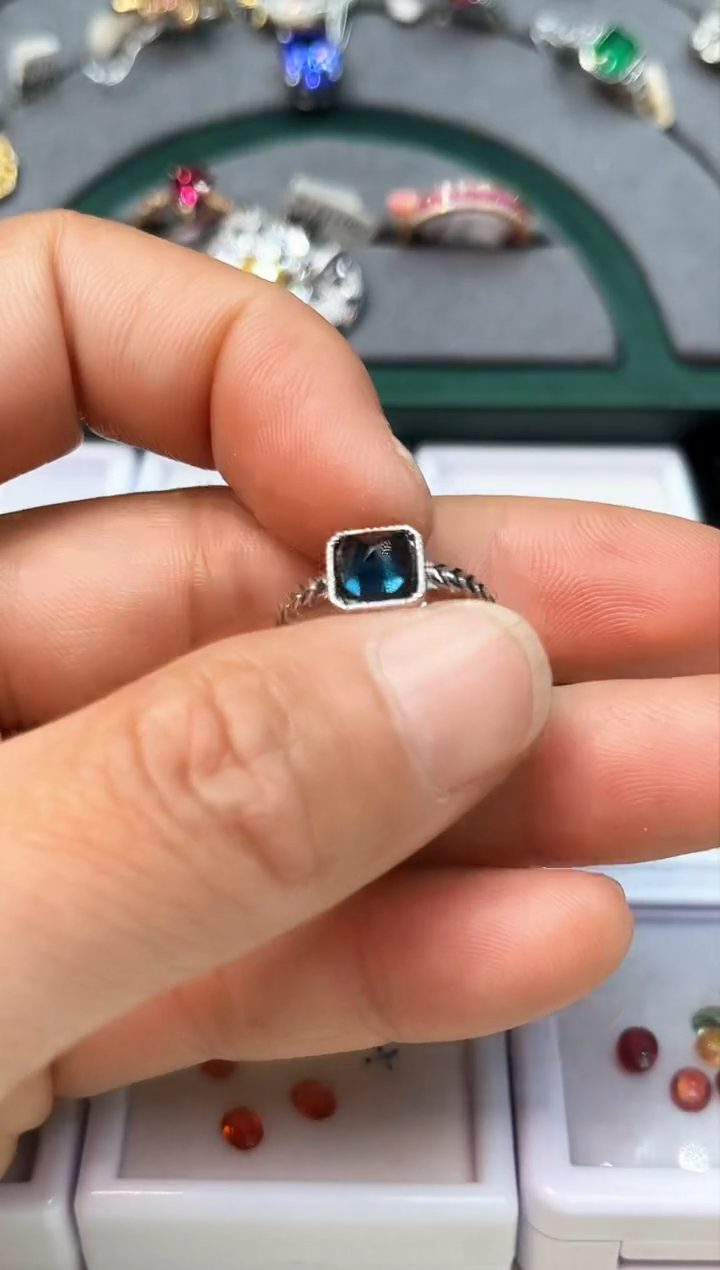 【闪购商品】托帕石戒指银S925镶嵌戒指