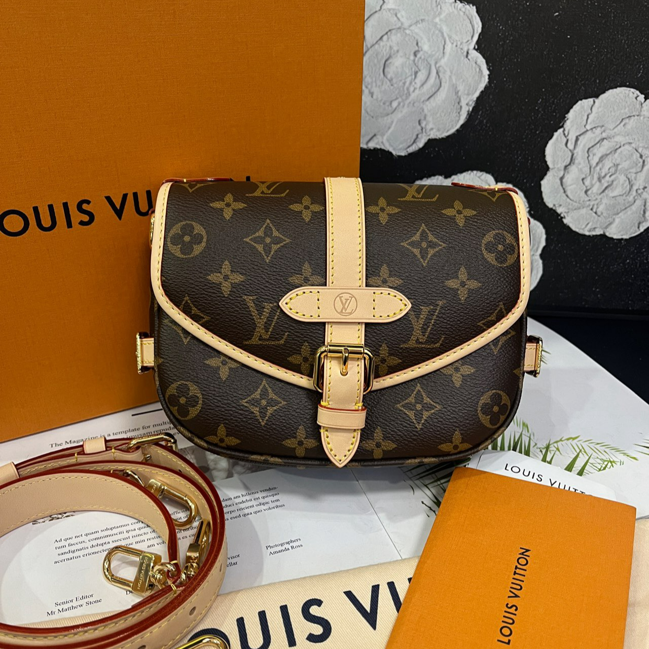 99新 LouisVuitton/路易威登 老花芯片款双子星斜挎包25年B1592