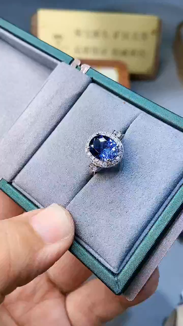 【闪购商品】蓝宝石戒指银S925镶嵌354