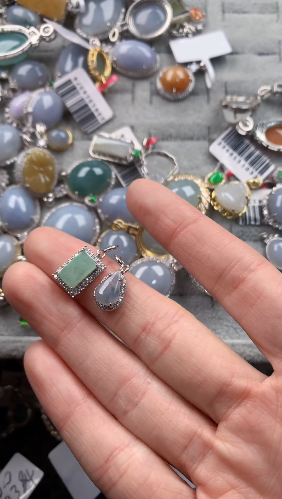 银S925镶嵌戒指翡翠222   9