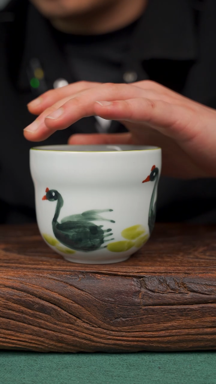 瓷片93寻一缕瓷香杯釉下手工手绘瓷器