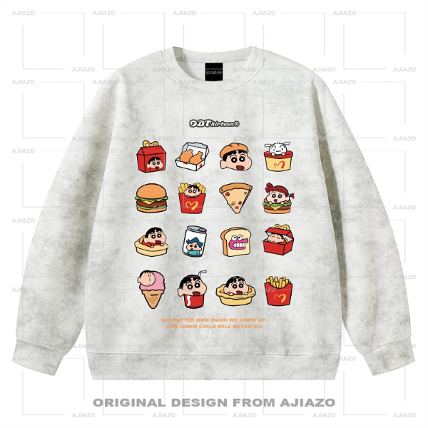 AJIAZO 【麦门合集小新】扎染圆领卫衣 秋冬休闲上衣男女同款