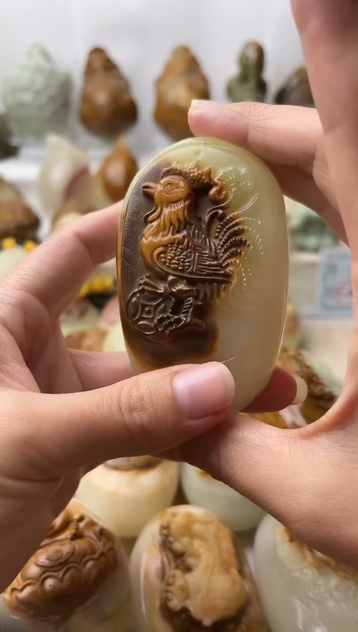 石材古青石棉纹正常不退换鸡