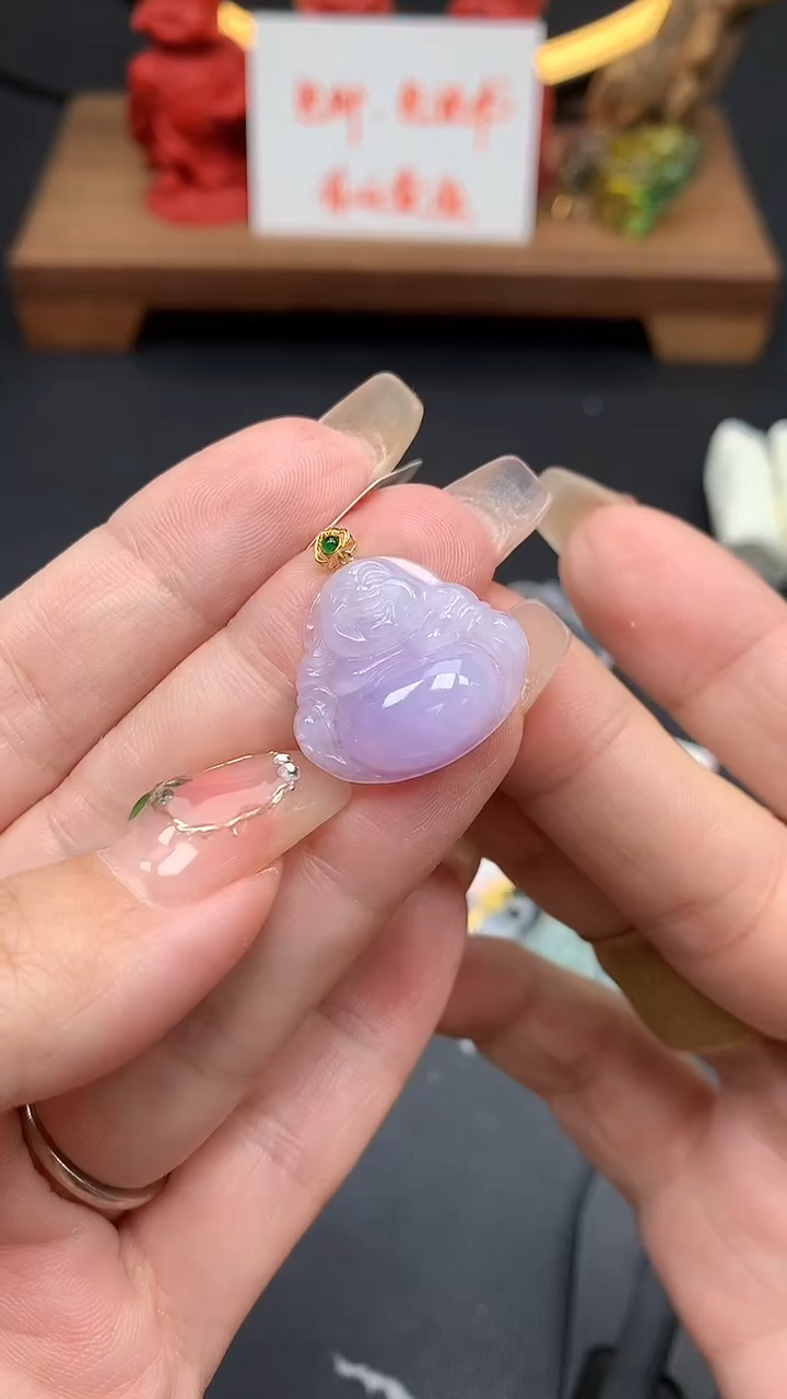 【闪购商品】翡翠吊坠(不含链)18K金镶嵌MS155540