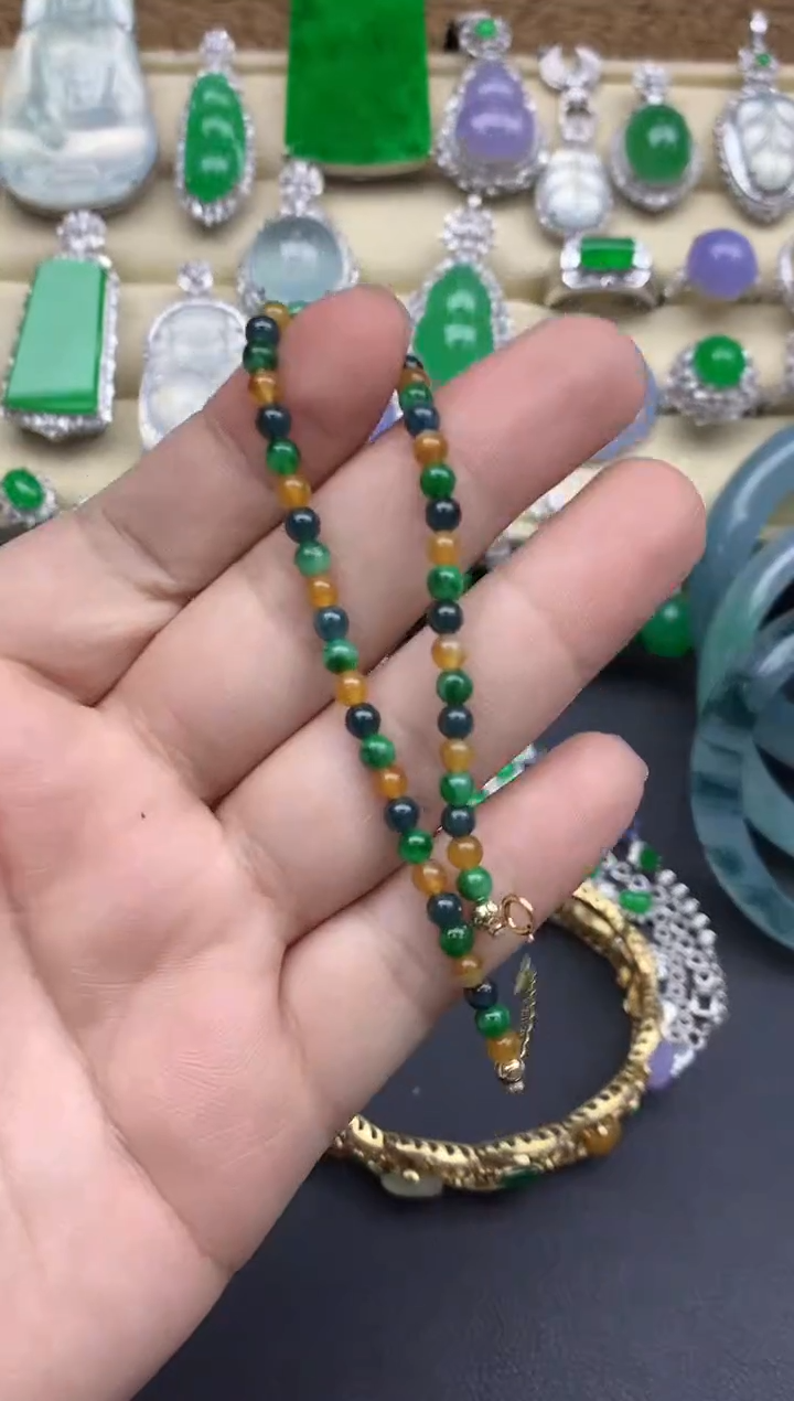 【闪购商品】翡翠手串18K金镶嵌249-中国好珍宝