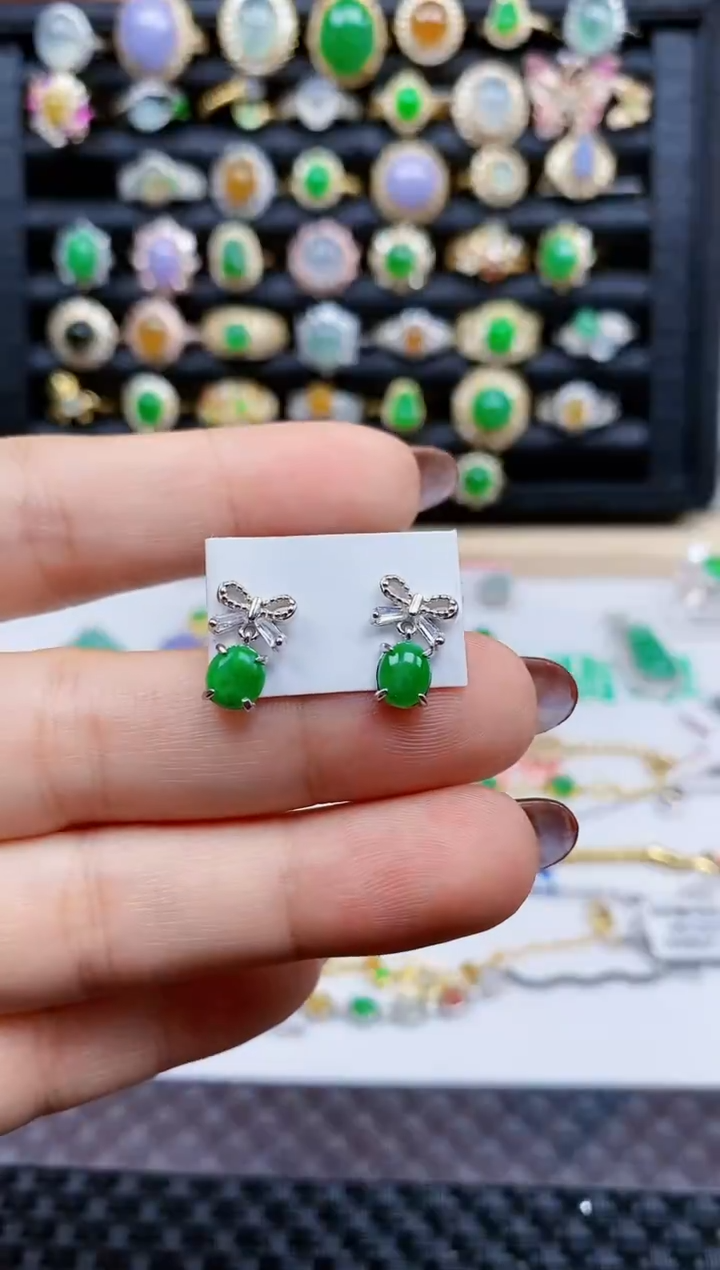 银S925镶嵌戒指翡翠329