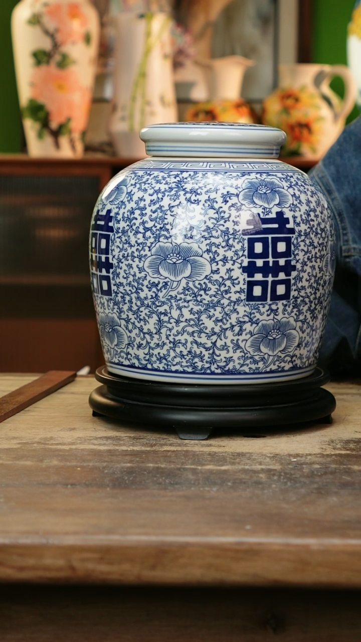 瓷片 景德镇纯手工釉下彩精品花瓶