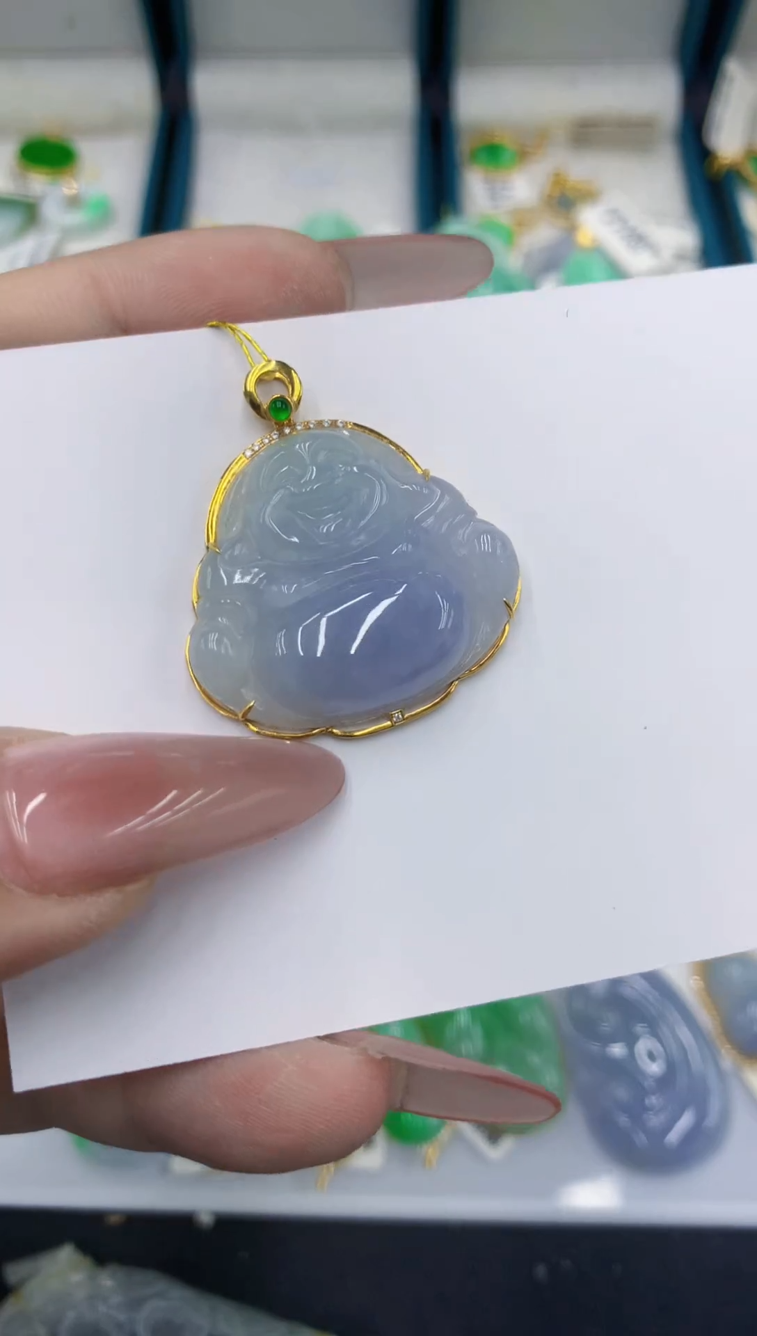 颈饰18K金镶嵌翡翠11111