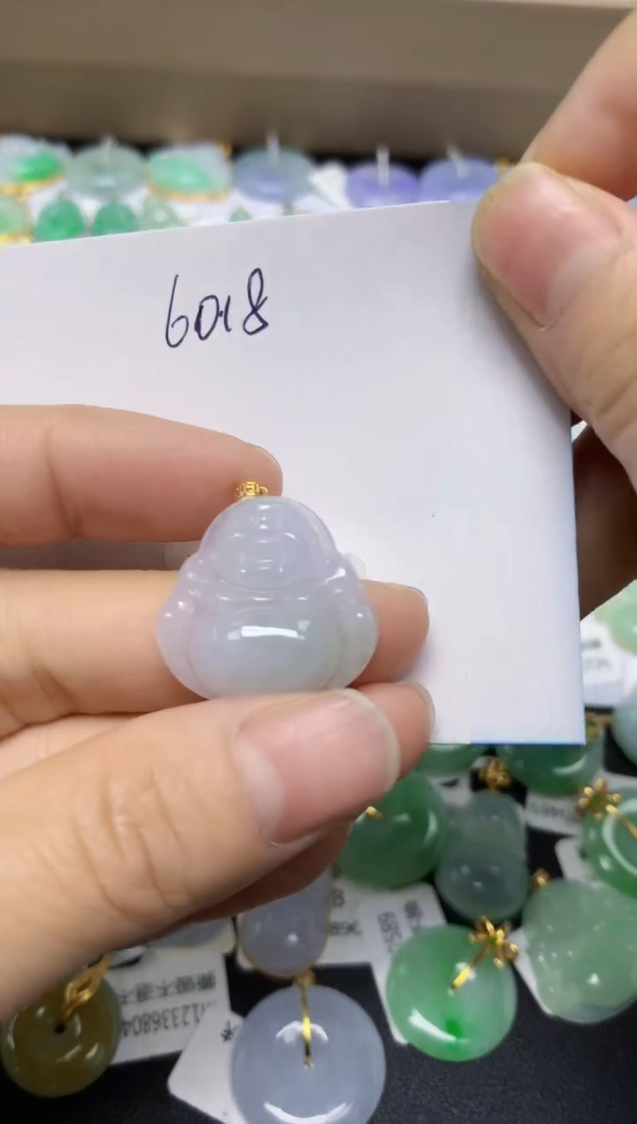 【闪购商品】翡翠挂件18K金镶嵌 天然翡翠A货