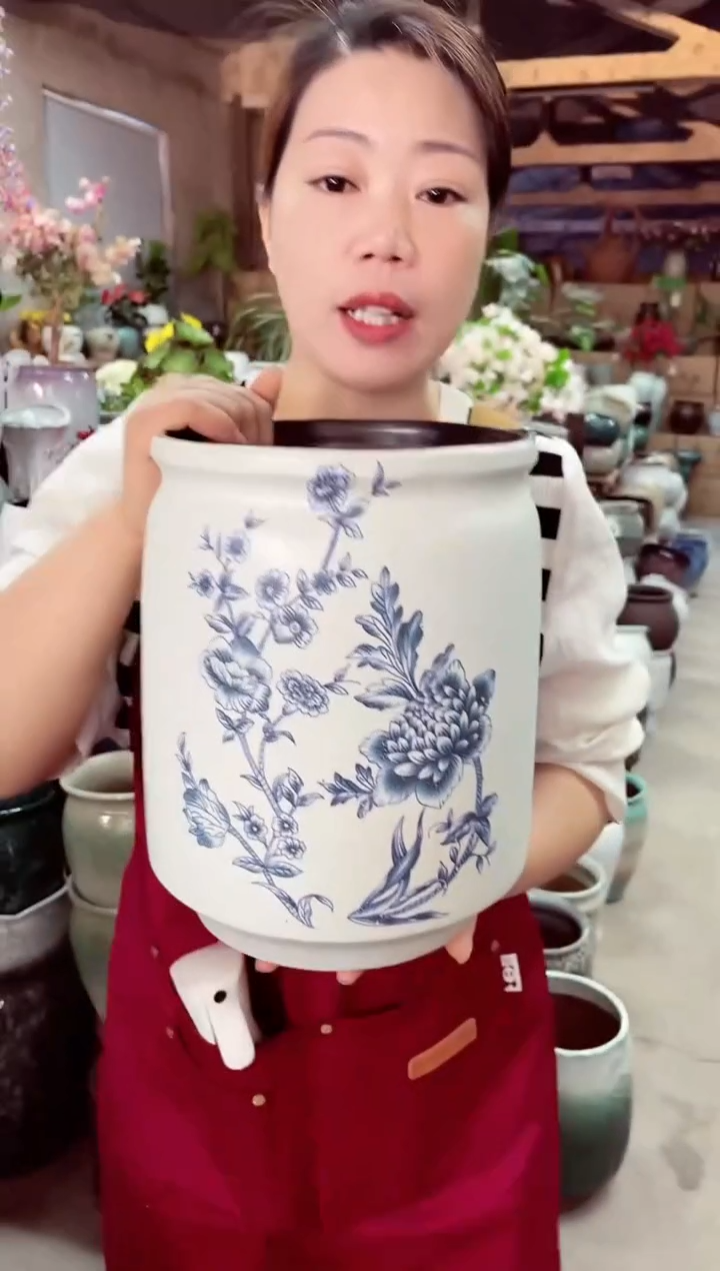 紫砂花盆高28口20