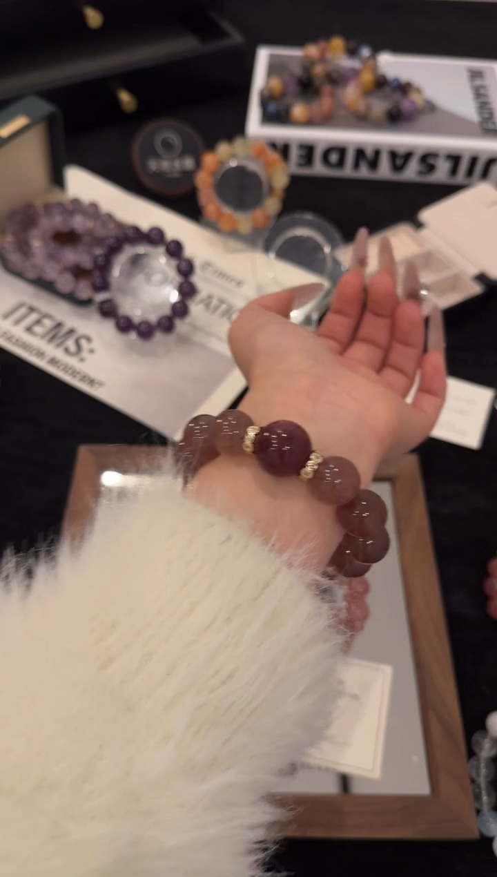 合金手链水晶草莓晶x3584