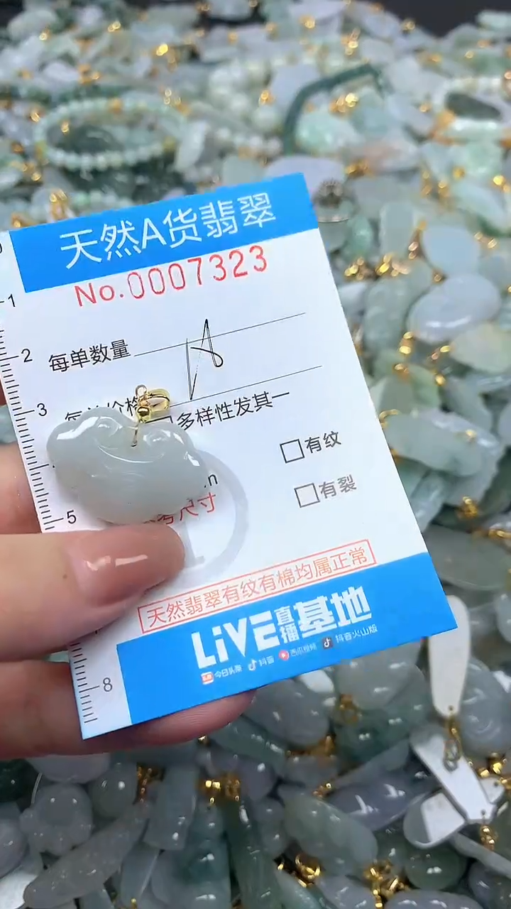 颈饰未镶嵌翡翠净货挂件-7323