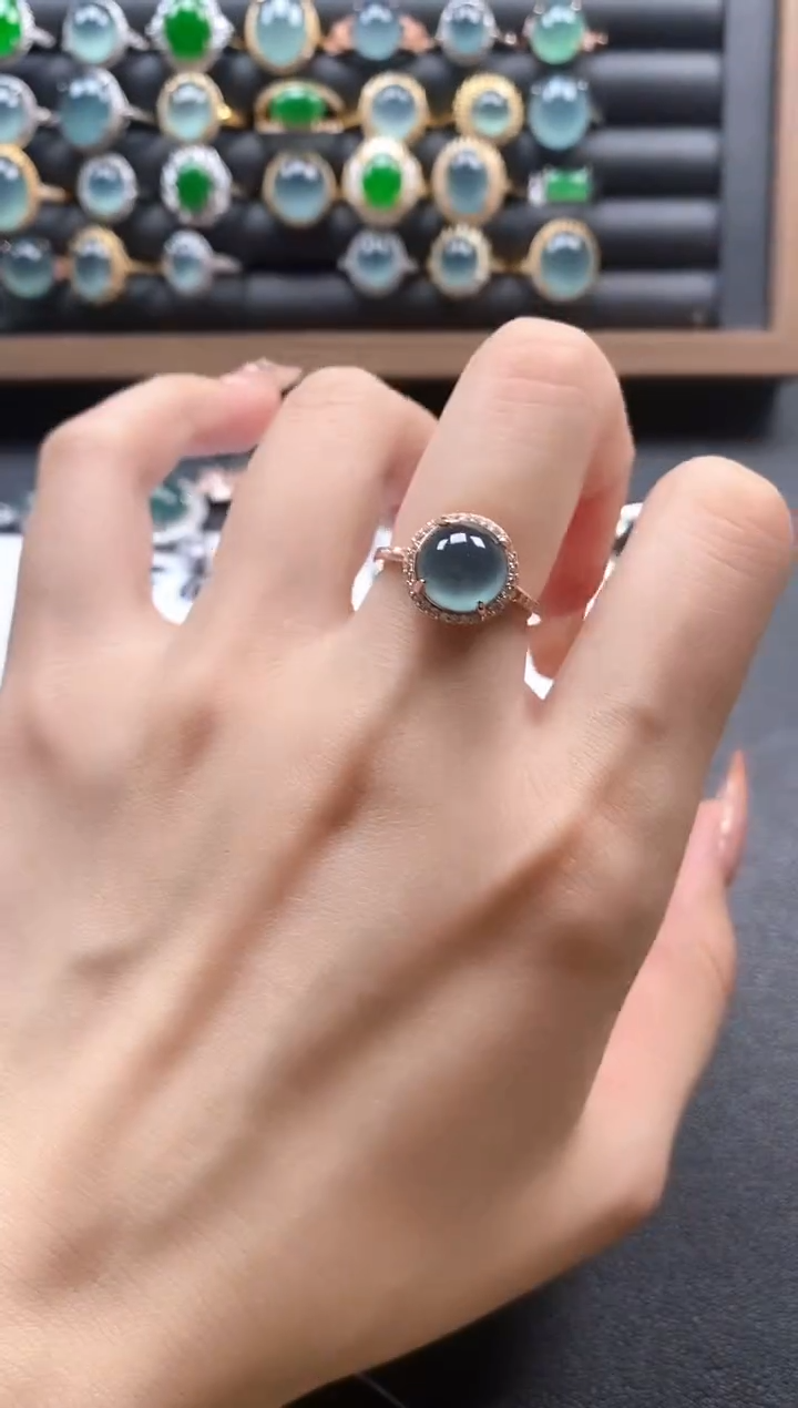银S925镶嵌戒指翡翠5411