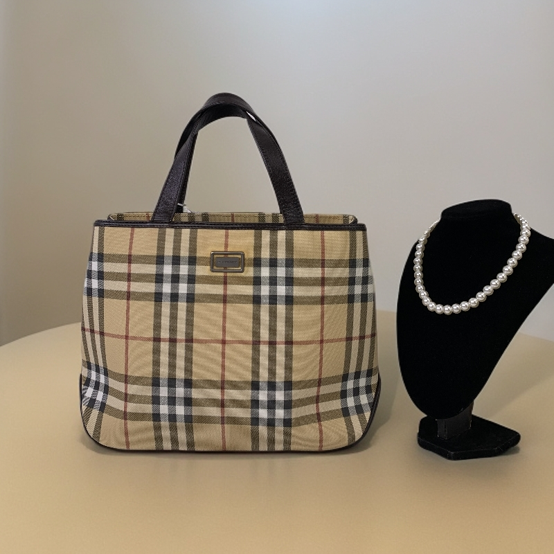 95新 BURBERRY/博柏利 巴宝莉格纹手提包/WJ12815009/5009