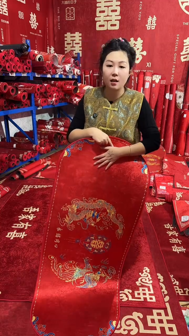 混纺60*150龙凤呈祥