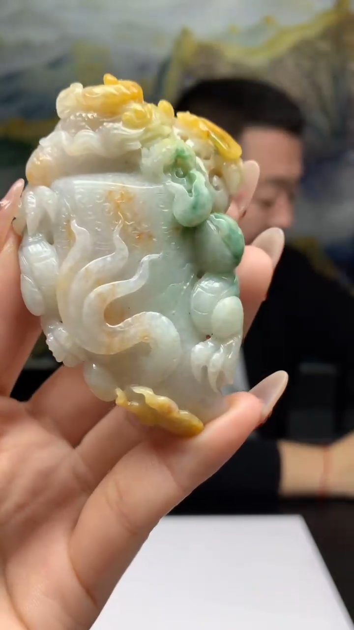 【闪购商品】定制翡翠未镶嵌1064ry-毛货挂件156