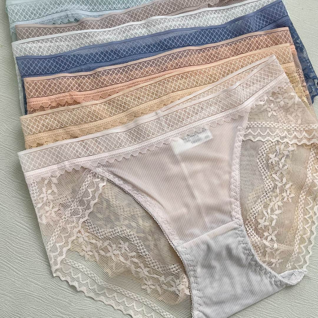 轻奢纯欲蕾丝内裤女定制款高端性感法式美拉德无痕中腰少女女士