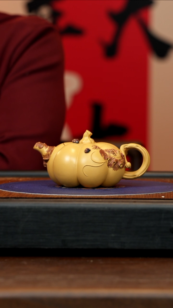 【闪购商品】紫砂茶壶CYL 黄金朱泥 南瓜40