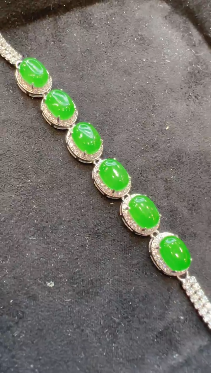 银S925镶嵌手链翡翠多样性团购发一件