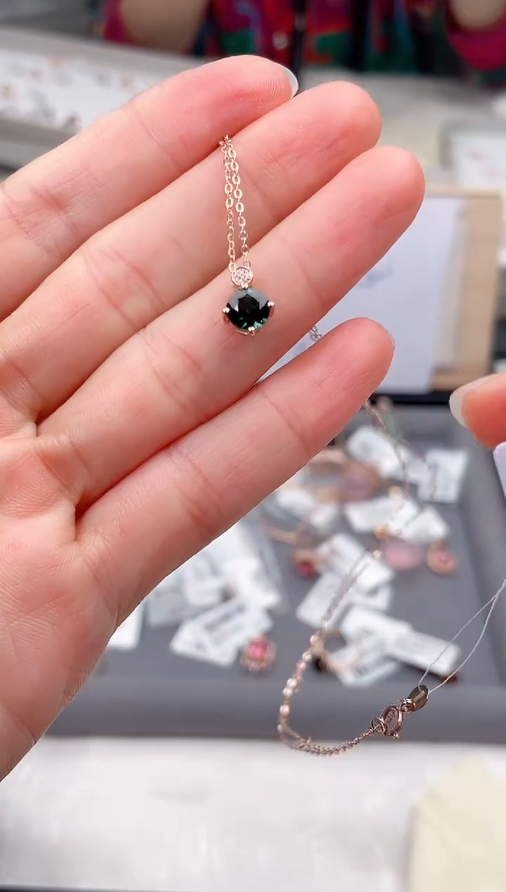 18K金镶嵌颈饰碧玺高货