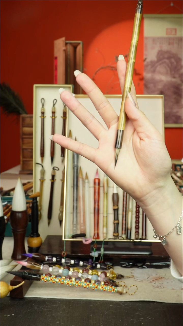 76号闪孤品高货毛笔链接 清水试笔 蘸墨不退