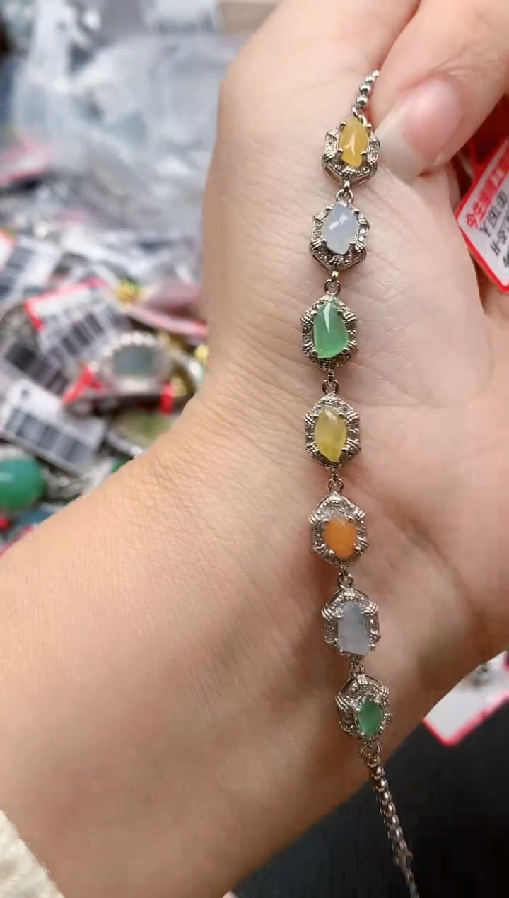 银S925镶嵌戒指翡翠天然A货缅甸翡翠